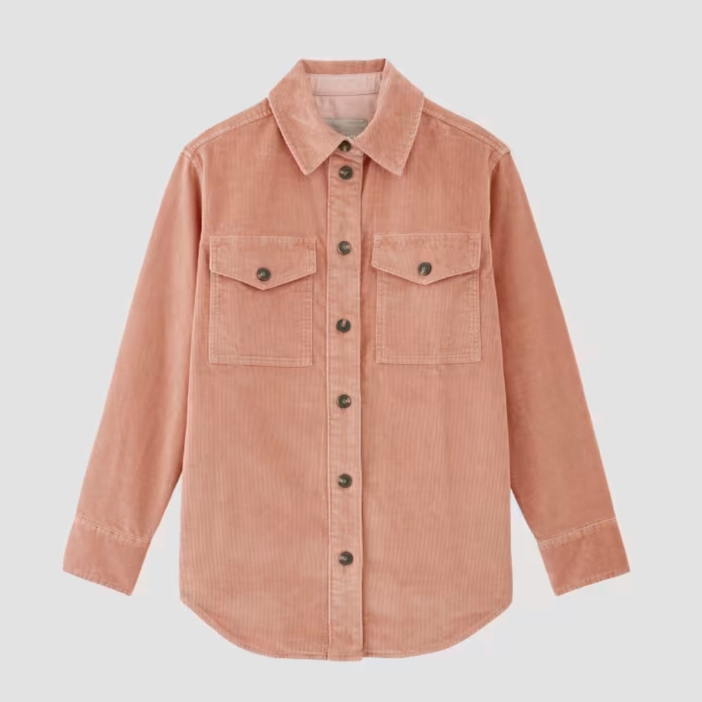 Everlane Pink corduroy shirt jacket